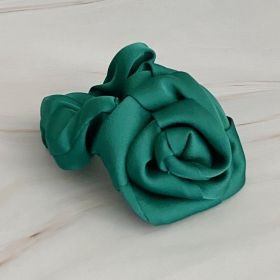 Art Of Work Satin Rose Scrunchie (Color: Emerald Green)