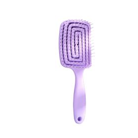 Detangler Hair Brush, Dry and Wet Vented Detangling Hair Brush for Women and Men, Ultra-Soft Nylon Bristles (Color: Purple)
