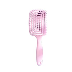 Detangler Hair Brush, Dry and Wet Vented Detangling Hair Brush for Women and Men, Ultra-Soft Nylon Bristles (Color: Pink)